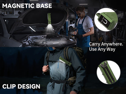 Flashlight Magnetic Aluminum EDC Light with Nine Modes, UV and COB Side Lights, 1500mAh Battery and Display