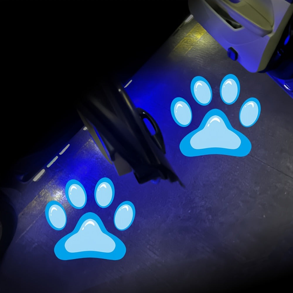 Car Door LED Projector Welcome Lights 4 Pcs – Courtesy Step Logo Light Cute Pattern Projection Festive Atmosphere Night Light Sky Blue Pink Amber