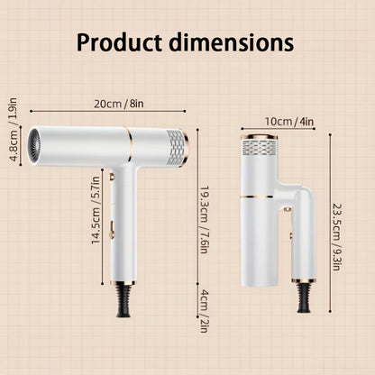 Foldable Hair Dryer with Concentrator Nozzle & Stand — Bristle Motor Hot & Cold Air, Quick Dry Professional Blow Dryer for Women & Men, Home Travel Dorm, White Blue Pink Champagne