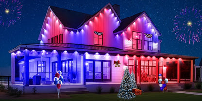 Permanent Outdoor RGB Eave Lights Smart App & Remote Control – Music Sync Timer Color Changing LED Soffit Light for Christmas New Year Halloween Holiday Party Decor – 50FT 100FT 300FT 500FT