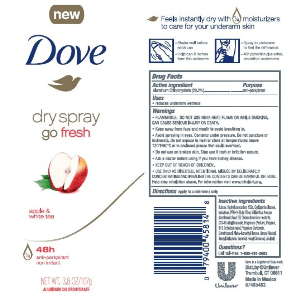 Dove Advanced Care Deodorant Spray Assortment, 150 ml Cans with Three-, Six- or Twelve-Count Options