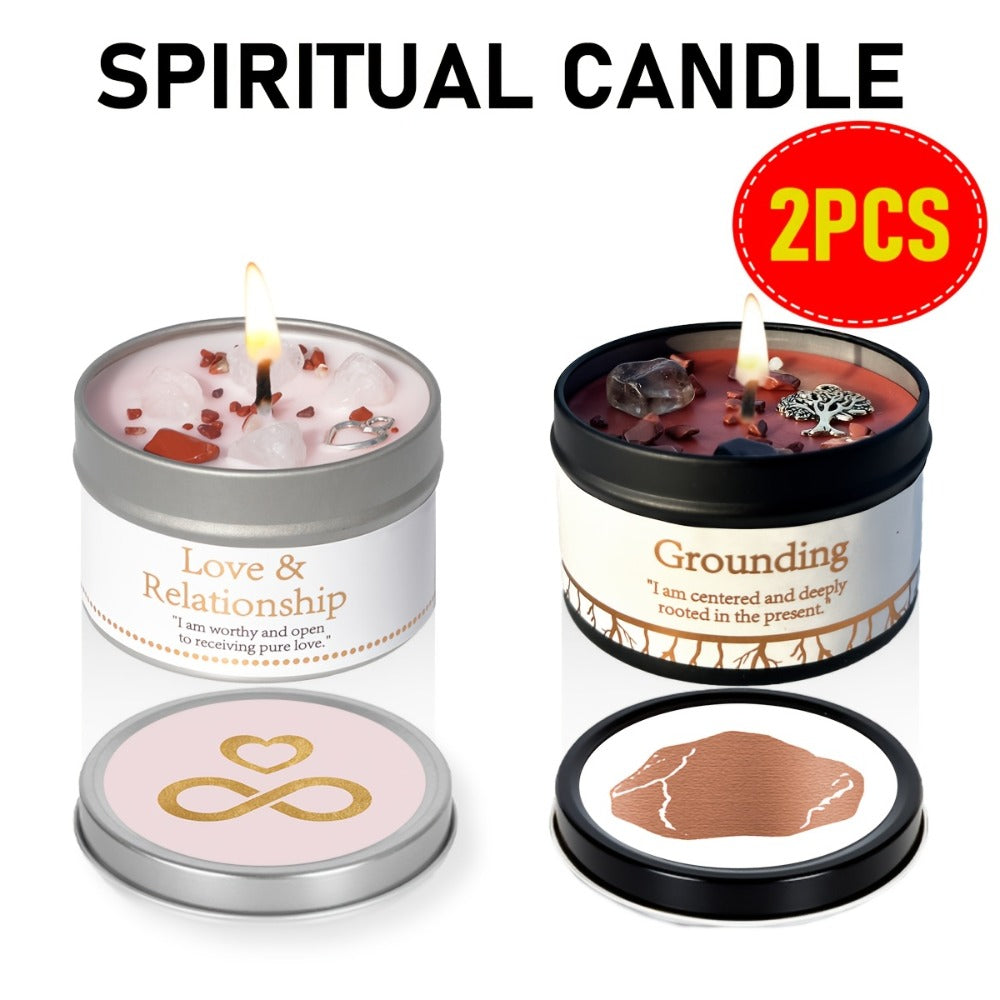 3oz Decorative Tin Candle or Two-Piece Crystal and Guidance Card Set with Multiple Label Pairings