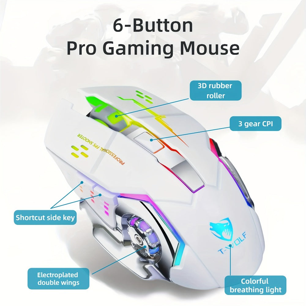 Bluetooth 5.0 2.4G Dual Mode Wireless RGB Gaming Mouse Silent 6 Button USB-C Rechargeable for an Everyday Personal Care Routine