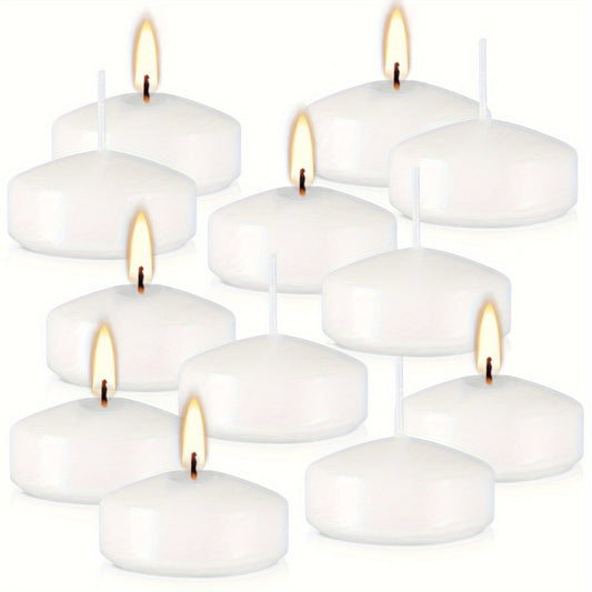 Floating Candles 2 Inch – 50 Pack White Paraffin Wax Candles for Wedding, Birthday, Valentine's Day, Halloween & Christmas Table Centerpiece Decor