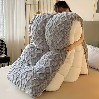 Textured Two-Face Comforter in Elegant Gray or Sapphire Blue with Twin, Full, Queen and King Sizes
