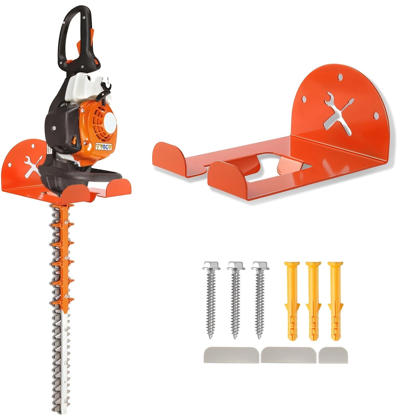 Weed Eater Hanger Wall Mount Trimmer Rack – 8" Heavy Duty Garage Storage Hooks for Grass Trimmer, Hedge Trimmer, Leaf Blower & Chainsaw | Garden Power Tool Holder Organizer Wall Bracket | 1/2/4pcs