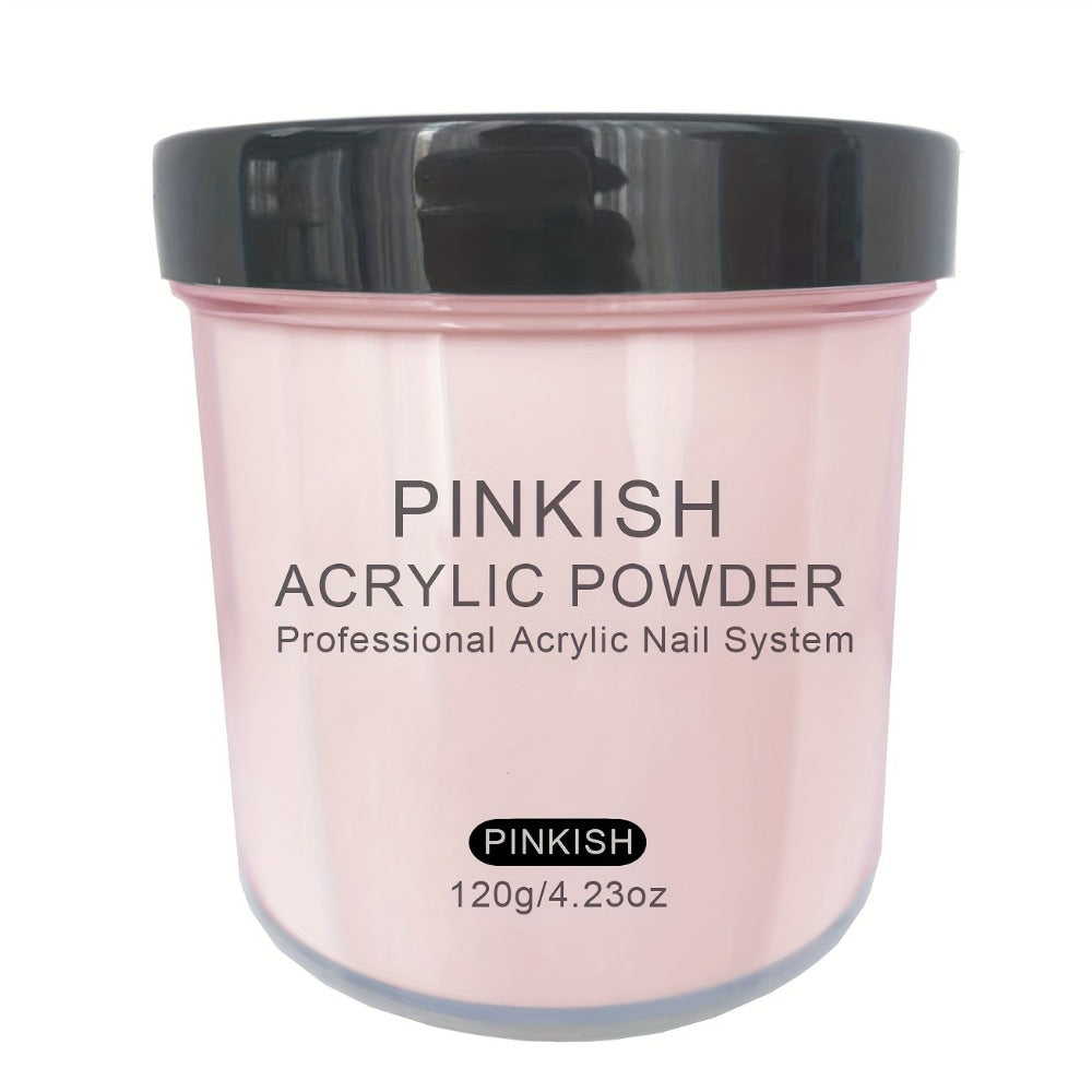 120g Acrylic Nail Powder Jar in Clear, Pinkish, Nude or White for Use with Compatible Acrylic Liquid