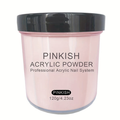 120g Acrylic Nail Powder Jar in Clear, Pinkish, Nude or White for Use with Compatible Acrylic Liquid
