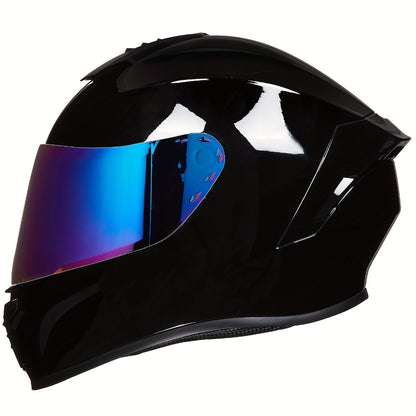 Full Face Motorcycle Helmet DOT Certified – Removable Washable Liner, Color Lens Compatible, Unisex S–XL, Matt Black / Gloss Black / White