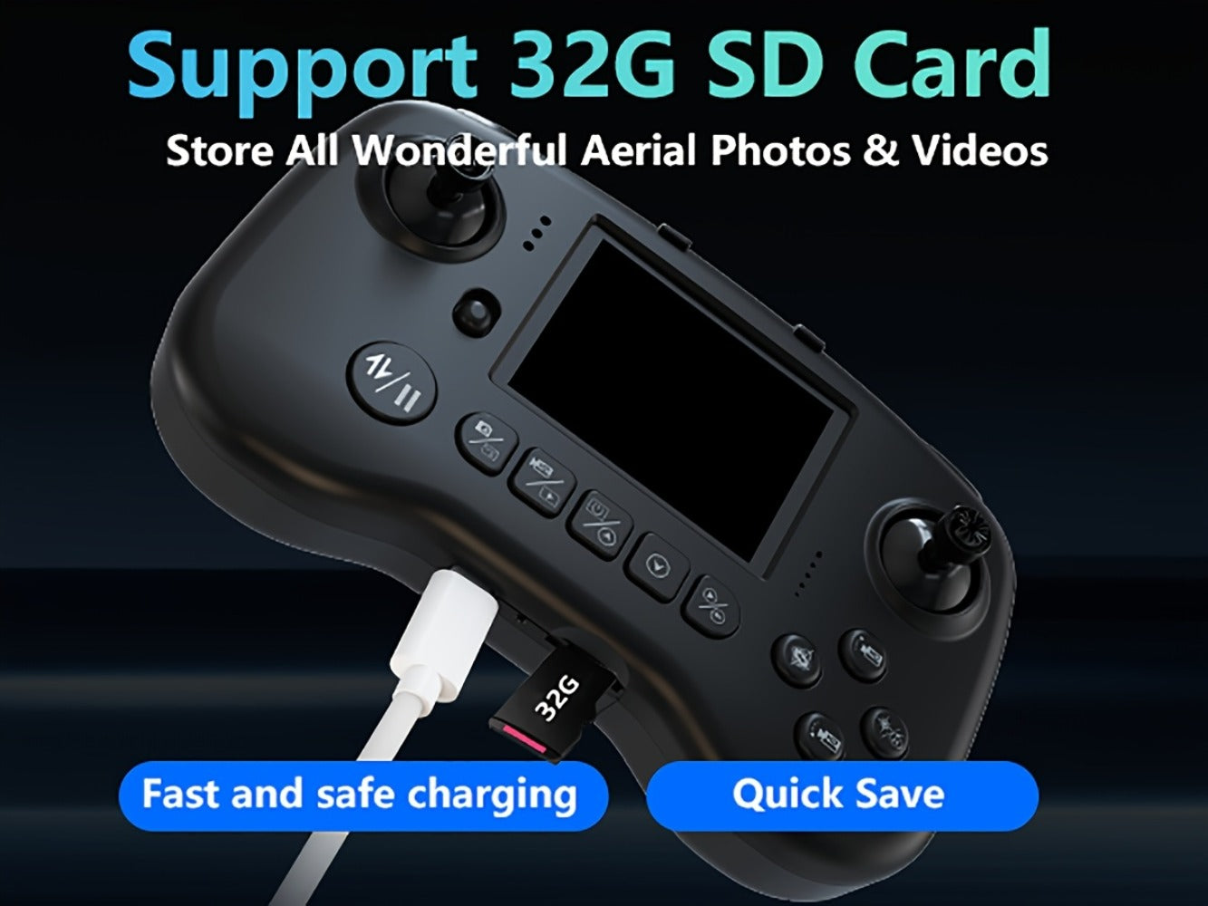 Foldable RC Drone with 2.8-Inch Screen Remote, Dual Cameras and 270-Degree Obstacle Sensor Mode