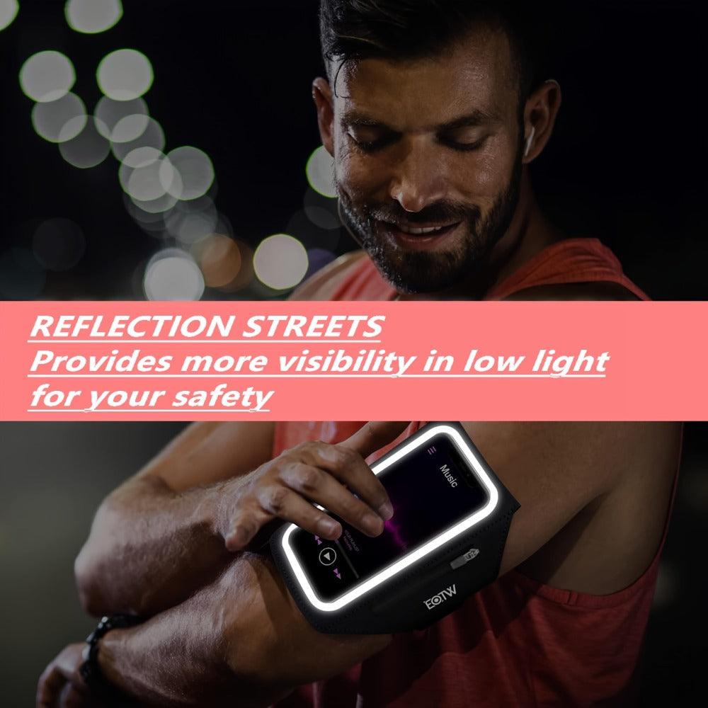 Running Armband Phone Case Sweatproof with Touch Screen Face ID Access & Storage Pocket for an Everyday Personal Care Routine