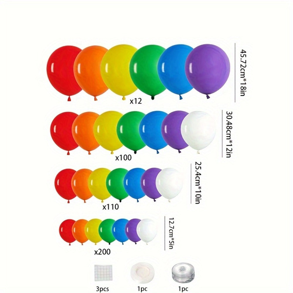 Party Decorations 422-Piece Rainbow Balloon Arch Kit with Four Balloon Sizes and Garland Accessories