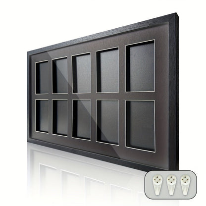 Wall-Mounted Trading Card Display Frame with Wood-Fiber Construction and 1, 2, 4, 6 or 10 Grid Options