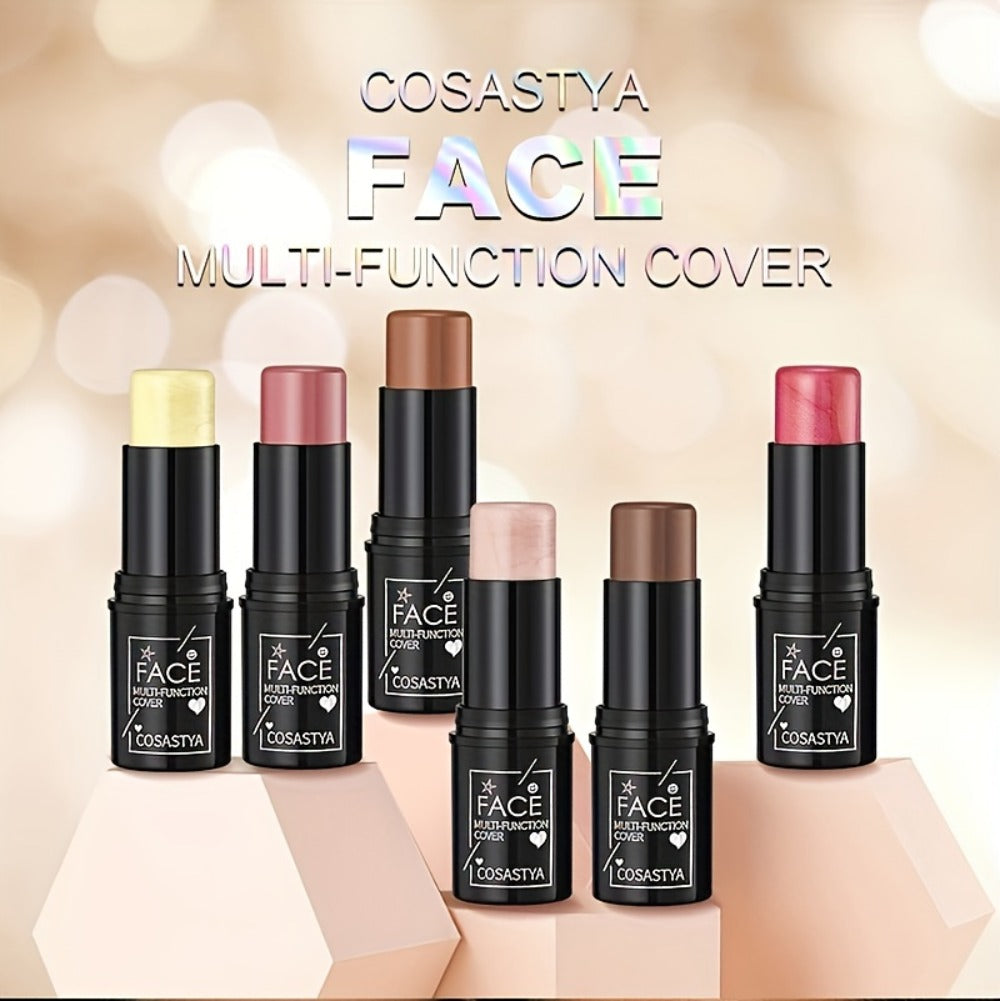 Six-Piece Cream Makeup Stick Set with Visible Pink and Brown Tones in the Exact 6 Pieces Option