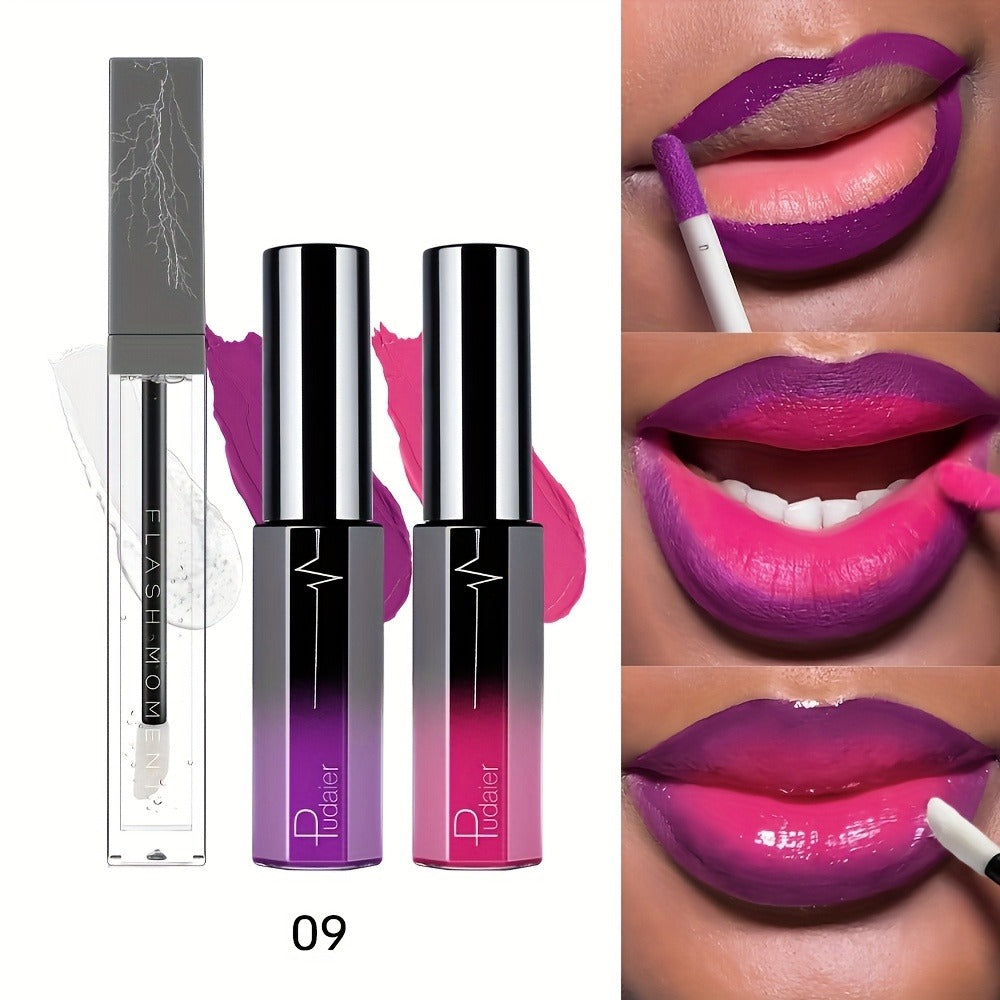 Lip Gloss Set by Pudaier with Clear Lip Oil, Two Matte Lip Colors and Three Retained Shade Options