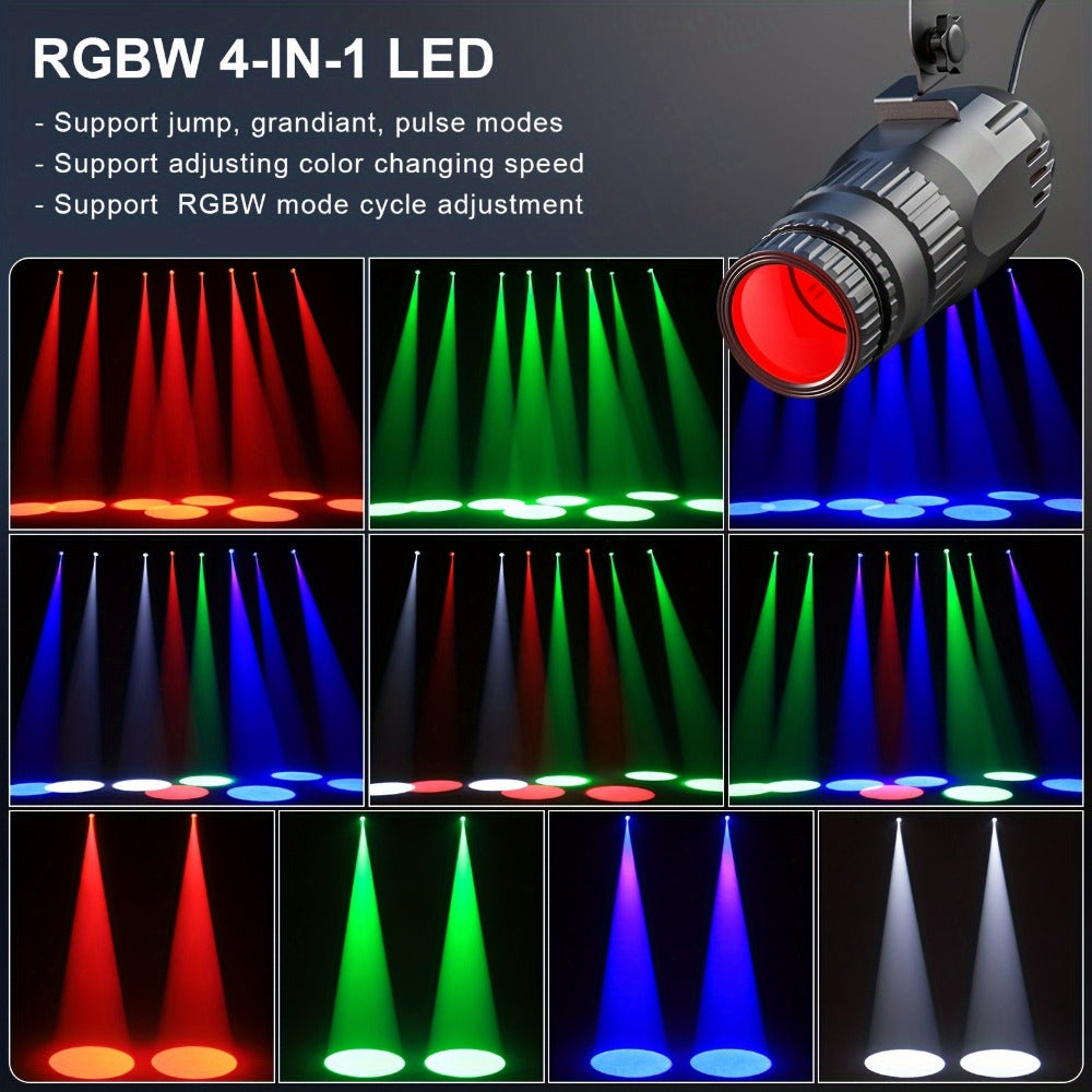 10W RGBW LED Pinspot Stage Light with Remote and Manual Focus detail image - detail view 7