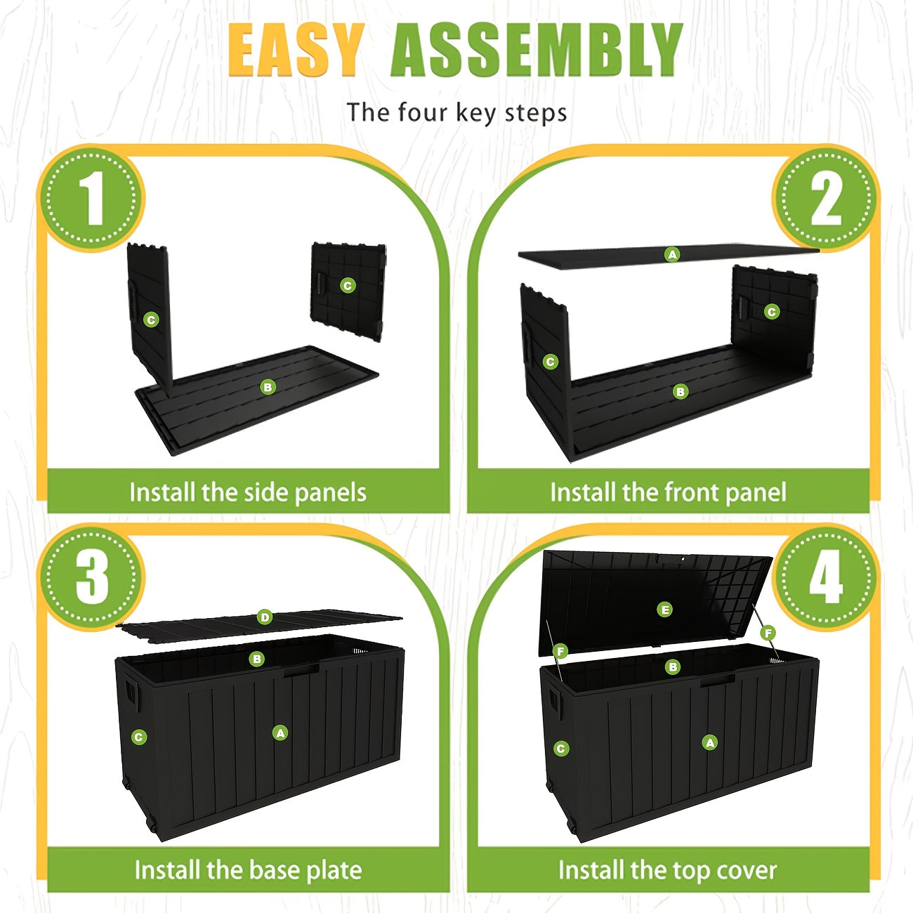Deck Box Outdoor | Waterproof Lockable Pool Patio Garden Tool Storage