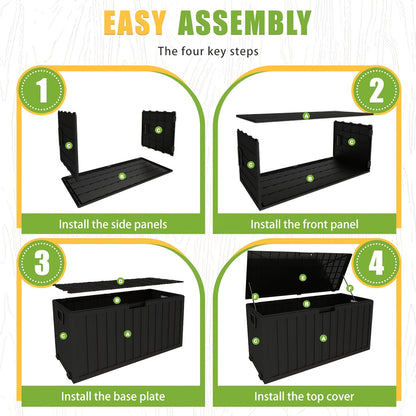 Deck Box Outdoor | Waterproof Lockable Pool Patio Garden Tool Storage