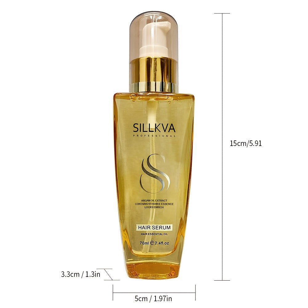 Moroccan Argan Oil Hair & Skin Treatment with Applicator Brush 2.4oz - Anti Frizz Smoothing Shine Boost Deep Moisturizing for Dry Damaged Dull Hair Body Oil Gift for Women Men