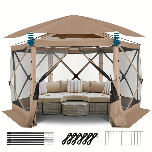 Pop-Up Canopy Tent 15ft Mosquito Net Screen House Waterproof UV50+