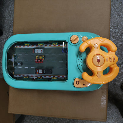 Electronic Racing Steering Wheel Game Toy with 200 Pictured Levels, Two Speeds and Yellow or Green Options