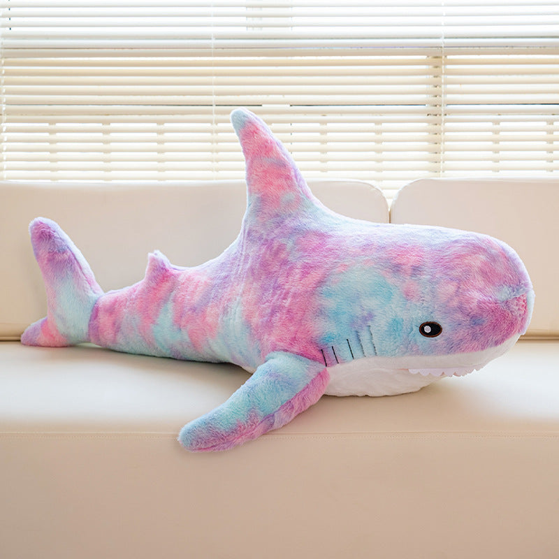 Plush Toy – Jumbo Shark Pillow 24-Inch in Blue, Grey, Blue-Pink or Rainbow Colorways and Ocean Decor