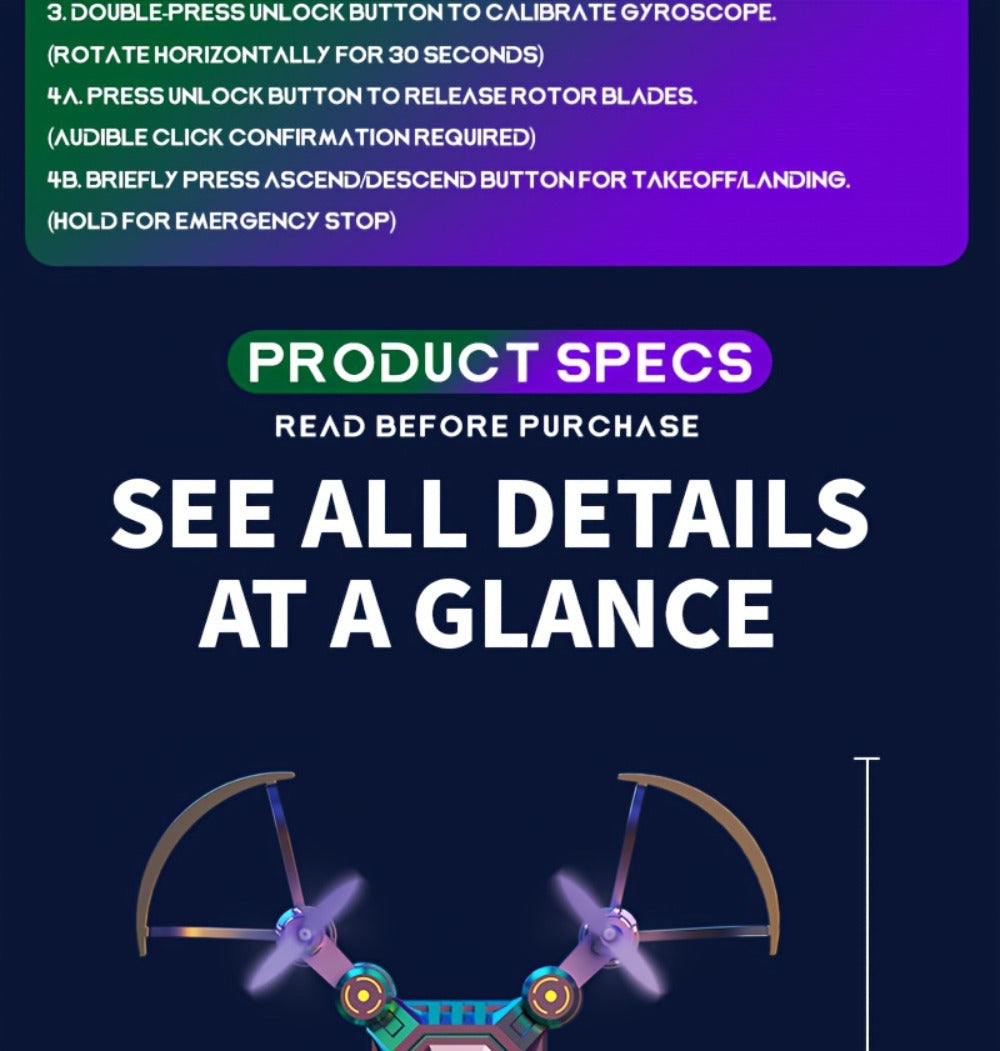Watch-Controlled Mini RC Drone with Two Rechargeable Batteries in Blue, Green or Black for Indoor Flight