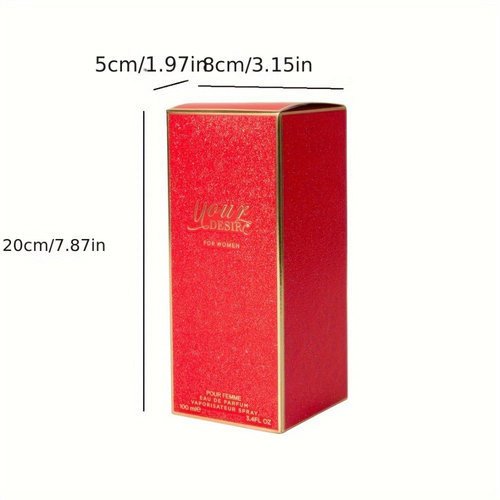 Women's Eau de Parfum 3.4oz Long-Lasting Floral Fruity Scent Orange Peach Jasmine Your Desire Luxury Perfume Spray for Women Gift Idea