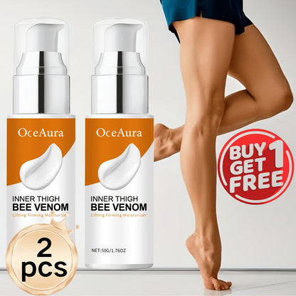 Body Cream OxeAura 50g Pump Bottles in Two- or Four-Piece Options with Bee Venom for Inner Thigh Application