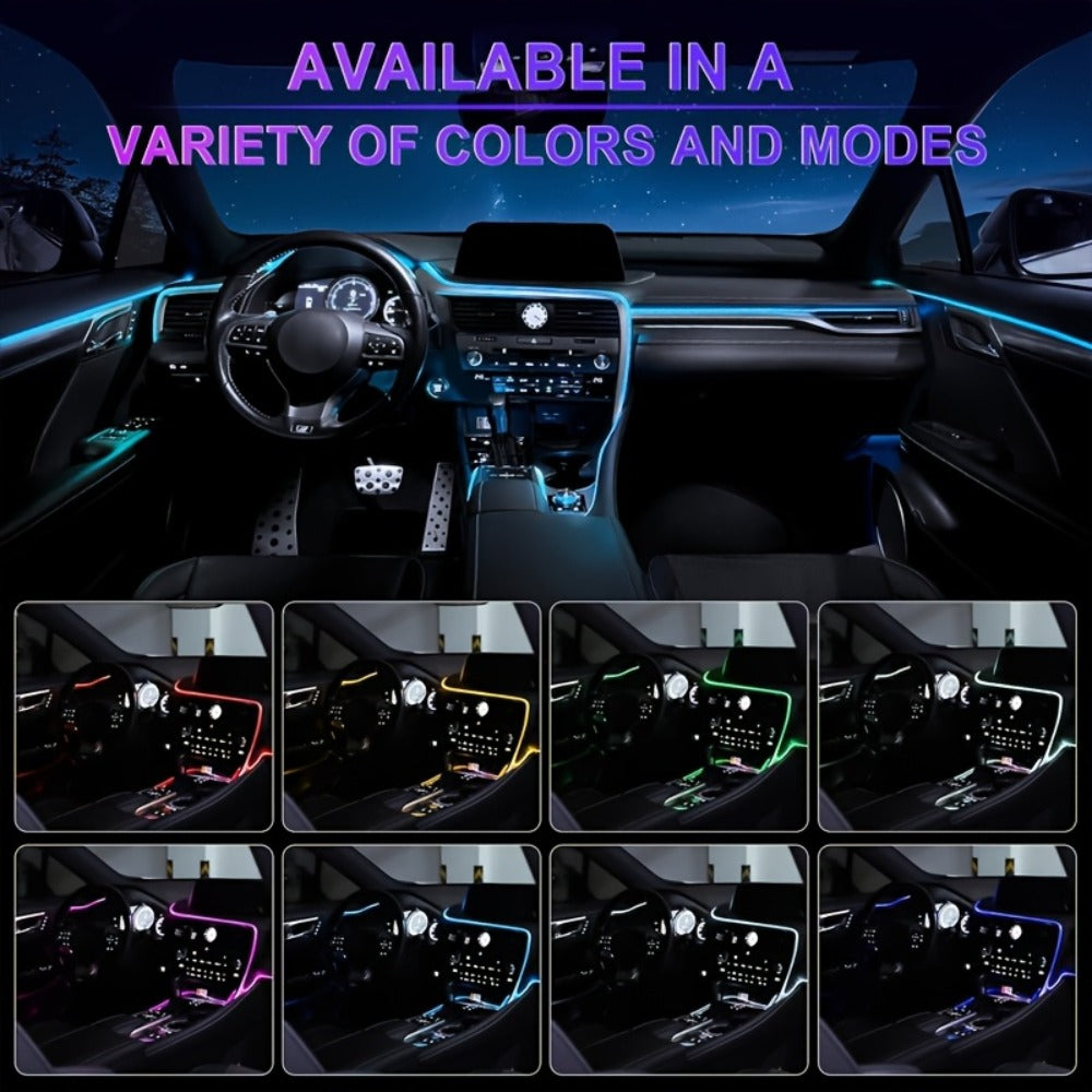 Car Interior Ambient Light Strip with Eight-Color App Control, Music-Responsive Modes and Two Checkout Configurations