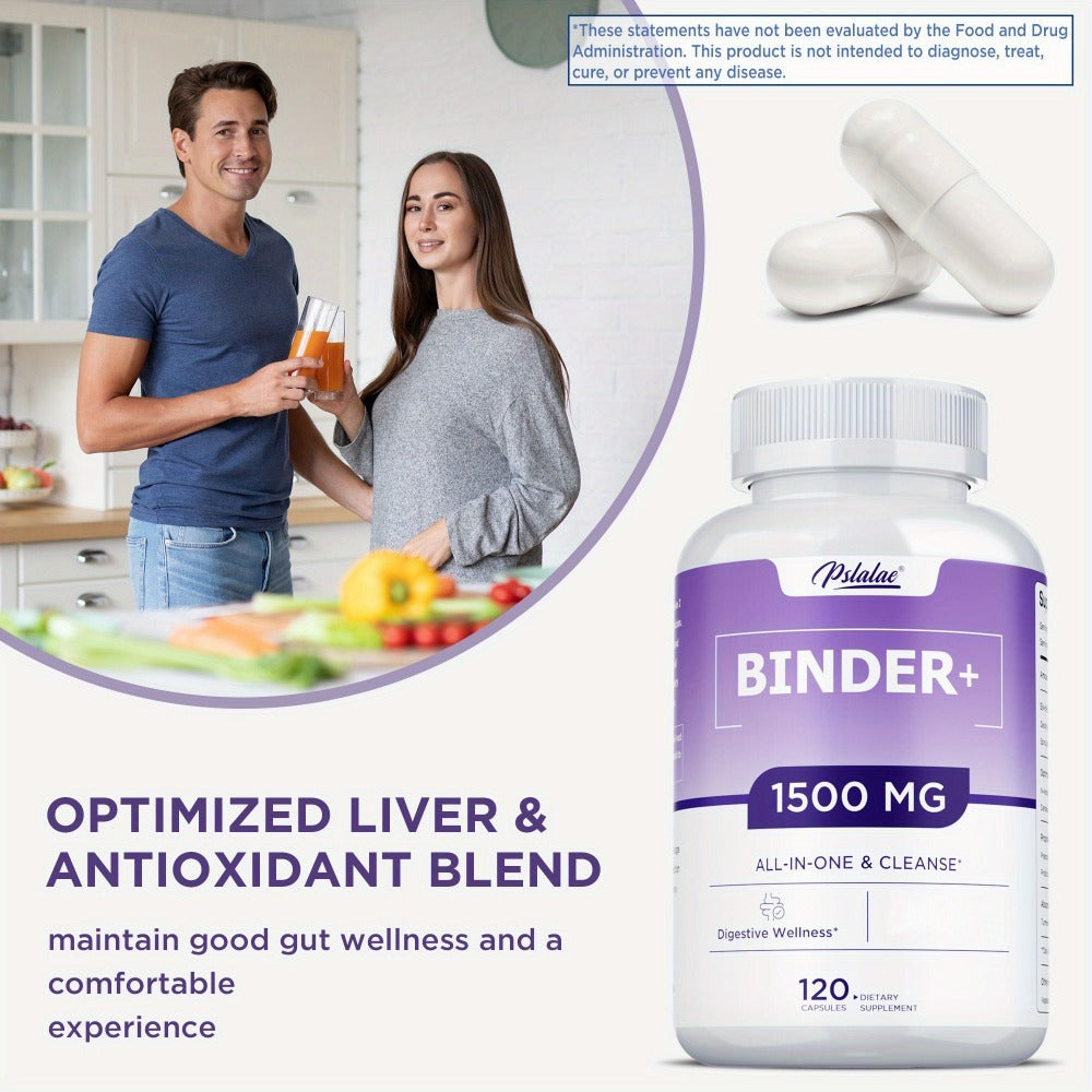 Dietary Supplement 13-in-1 Binder Capsules with Activated Charcoal, Zeolite and Bentonite Clay, 120 Count