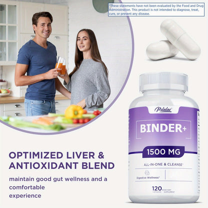 Dietary Supplement 13-in-1 Binder Capsules with Activated Charcoal, Zeolite and Bentonite Clay, 120 Count