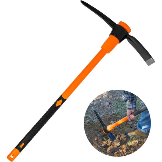 1pc Heavy-Duty Pick Mattock Hoe with Forged Head & 36-Inch Rubber Handle - Professional-Grade Multi-Purpose Pickaxe Suitable for Digging, Weeding, Prospecting, Camping - Heavy Duty Gardening Tool with Metal Head & Non-Slip Handle for Landscaping,