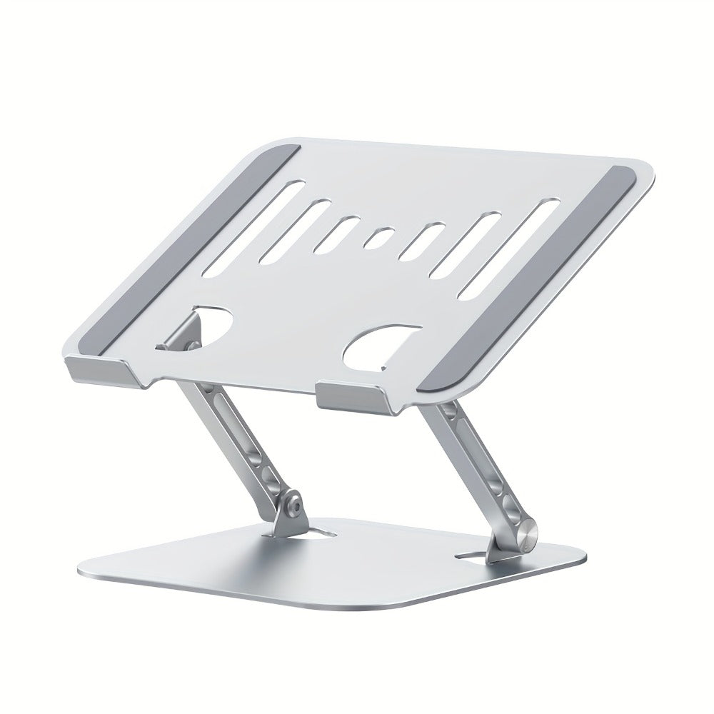 Laptop Stand Adjustable Aluminum Alloy Foldable Portable Ergonomic Desk Riser Compatible with 10 to 16.5 Inch Laptop MacBook Notebook Tablet Computer Stand Holder for Home Office – Black & Silver