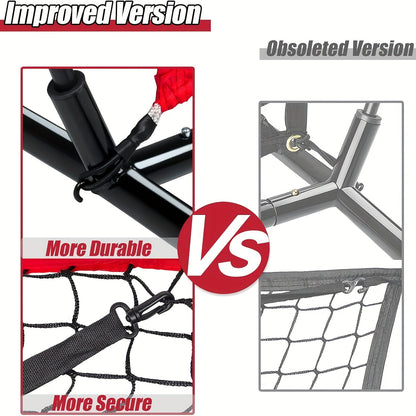 7 x 7 ft Baseball Training Net Set with Batting Tee, Ball Caddy, 12 Practice Balls and Carry Bag