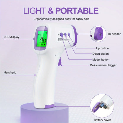 Non-Contact Forehead Thermometer Digital Infrared – 1-Second Instant Reading, Fever Alarm, 3-in-1 Forehead & Object Mode, FSA HSA Eligible, Silent & Memory Mode, 3 Backlights