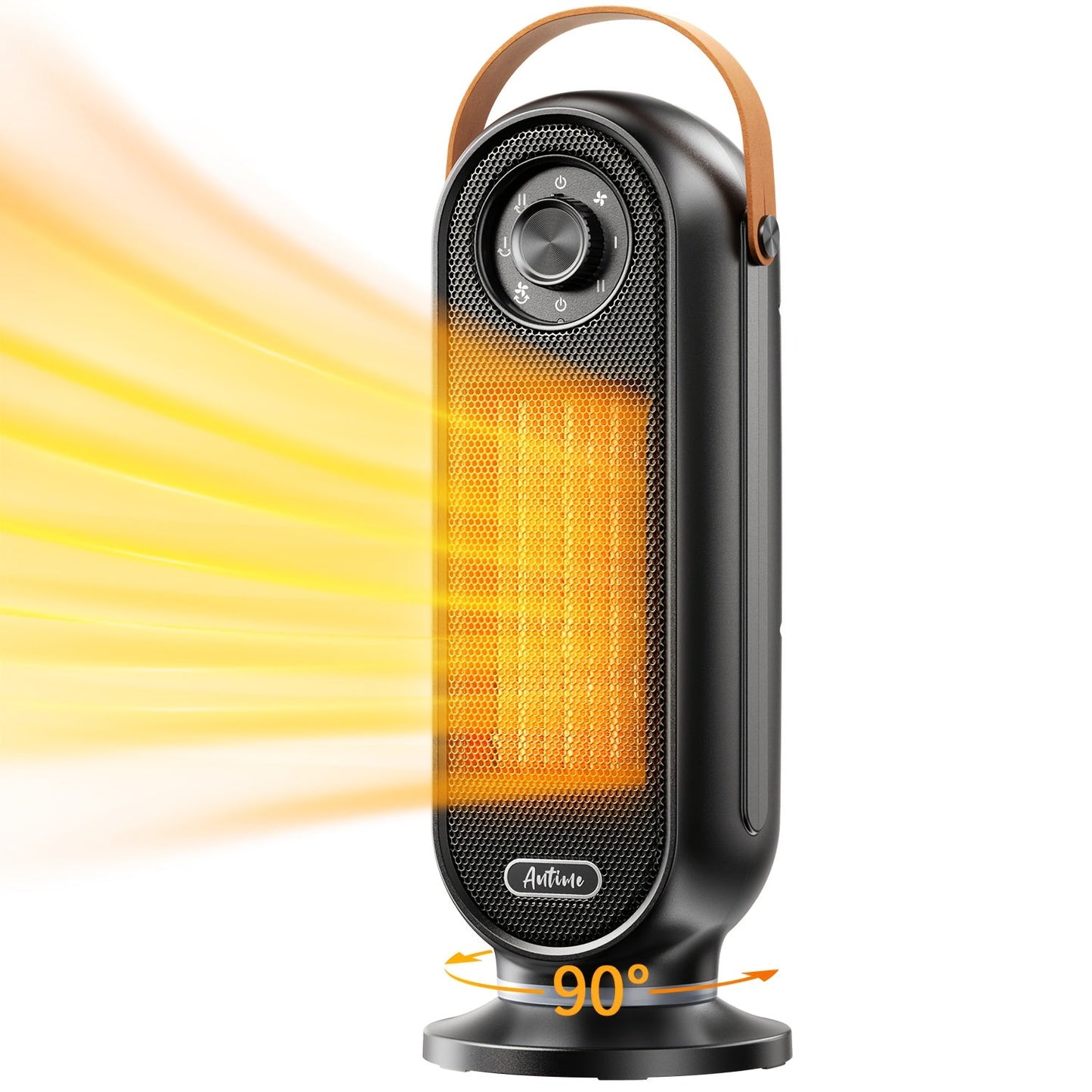 1500W Oscillating Tower Space Heater in Black or White with Digital Remote or Knob Controls