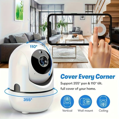 Security Camera 4MP Indoor Model with Dual-Band WiFi, 360 Pan-Tilt, Color Night Vision and Two-Way Audio