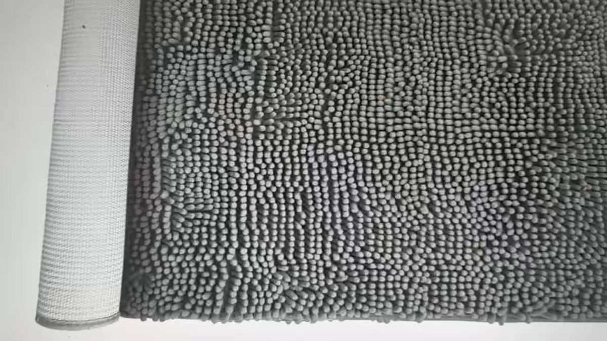 Indoor Door Mat in Chenille, Gingham Dog Paw Entryway Rug in Rectangular or Oval Shapes for Home Entrances