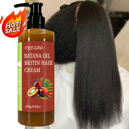 Unrefined Batana Oil Cream 250g with Squalane & Shea Butter — Honduras Deep Moisturizing Hair Treatment, Repairs Dry Damaged Hair, Boosts Shine, All Hair Types, Unisex