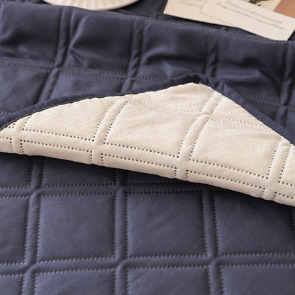 Sofa Cover Three-Piece Soundwave Embossed Set with Sofa Panel, Two Armrest Covers and Anti-Slip Mat