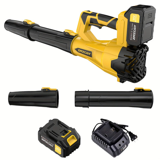Cordless Leaf Blower 580CFM 160MPH – 40V Brushless Motor, 4.0Ah Battery, 6-Speed, Extension Nozzle, Lightweight for Lawn Yard Snow Pet Hair Cleanup