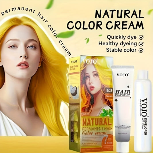 Permanent Hair Dye Kit 12 Vibrant Colors with Developer & Applicator Tools Bleach Blonde Ash Grey Ocean Blue Brown Purple Pink Red Golden Black Long-Lasting DIY At-Home Hair Color Cream Set Women