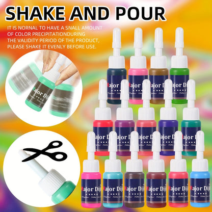 54 Color Tattoo Ink Set Professional - Complete Permanent Tattoo Ink Kit Full Spectrum Vibrant Pigments, Long-Lasting Fade-Resistant Formula, for Rotary Coil & Pen Tattoo Machine, Artists & Beginners