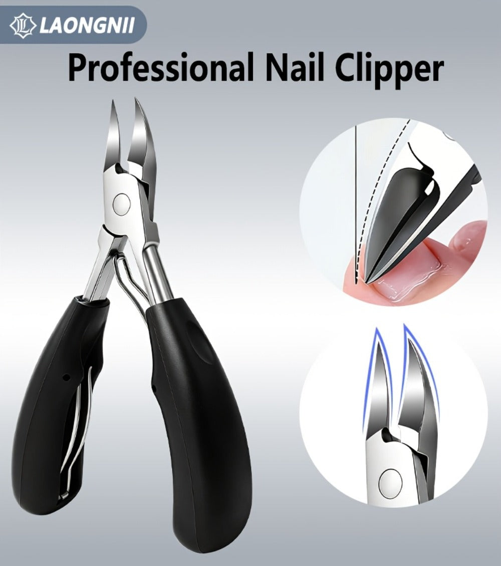 Seven-Piece Toenail Clipper Kit with Angled Nippers, Curved Blade Tool, Nail File and Lifter