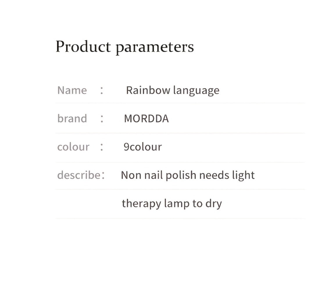 Gel Nail Polish MORDDA Nine-Color Rainbow Grid Set for Gradient and Ombre Manicure Art in One Compact Case