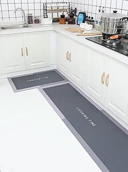 Kitchen Mat, Plain Ribbed Gradient Runner in QS-01 to QS-04 Styles with 19.69x31.5 or 19.69x62.99-Inch Sizes