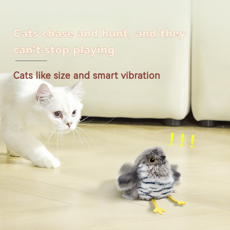 Flapping Bird Cat Toy with Realistic Chirping Sound - USB Rechargeable Interactive Plush Toy for Indoor Cats & Kittens, Smart Teaser for Exercise Enrichment & Boredom Relief
