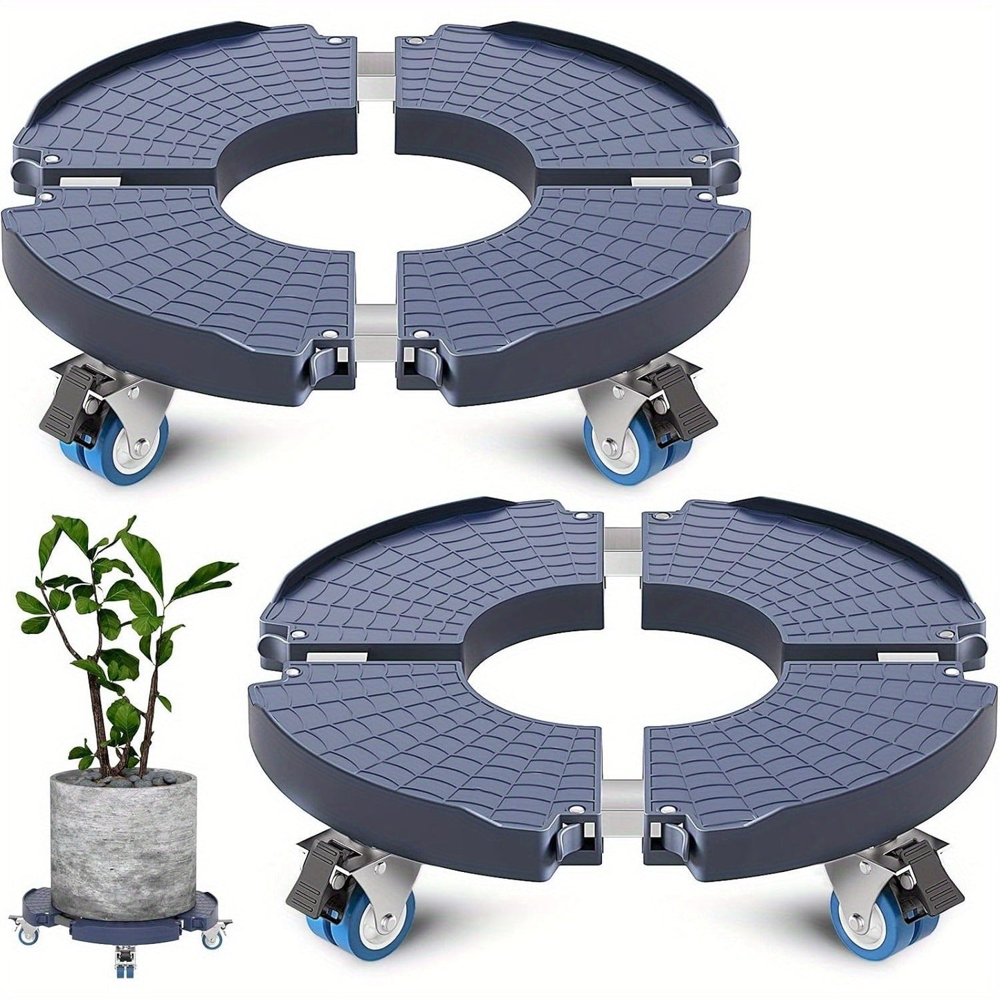Plant Stand with Wheels 440 lbs – Adjustable 15-22" Heavy Duty Pot Roller with Lockable Swivel Casters for Indoor & Outdoor Planters