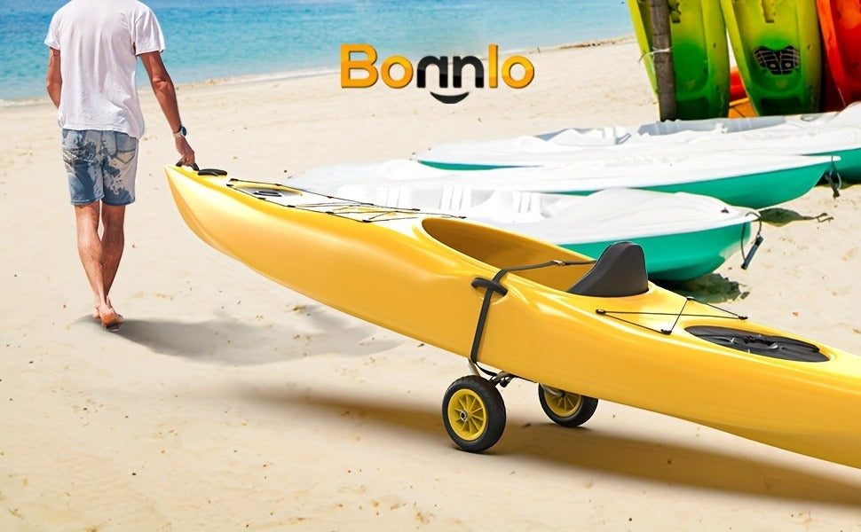 Kayak Cart Trolley Carrier Dolly – Canoe Paddle Board Boat Transport with 10-Inch Solid Wheels